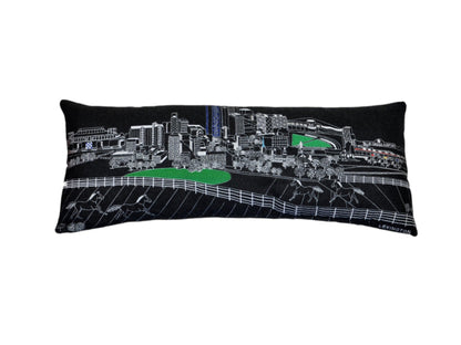 35" Black Lexington Nighttime Skyline Lumbar Decorative Pillow FurniFindUSA