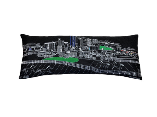 35" Black Lexington Nighttime Skyline Lumbar Decorative Pillow FurniFindUSA