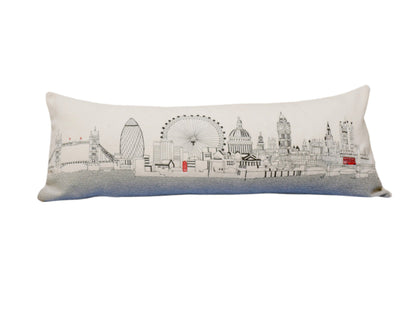 35" White London Daylight Skyline Lumbar Decorative Pillow FurniFindUSA