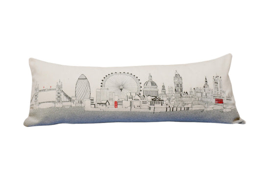 35" White London Daylight Skyline Lumbar Decorative Pillow FurniFindUSA
