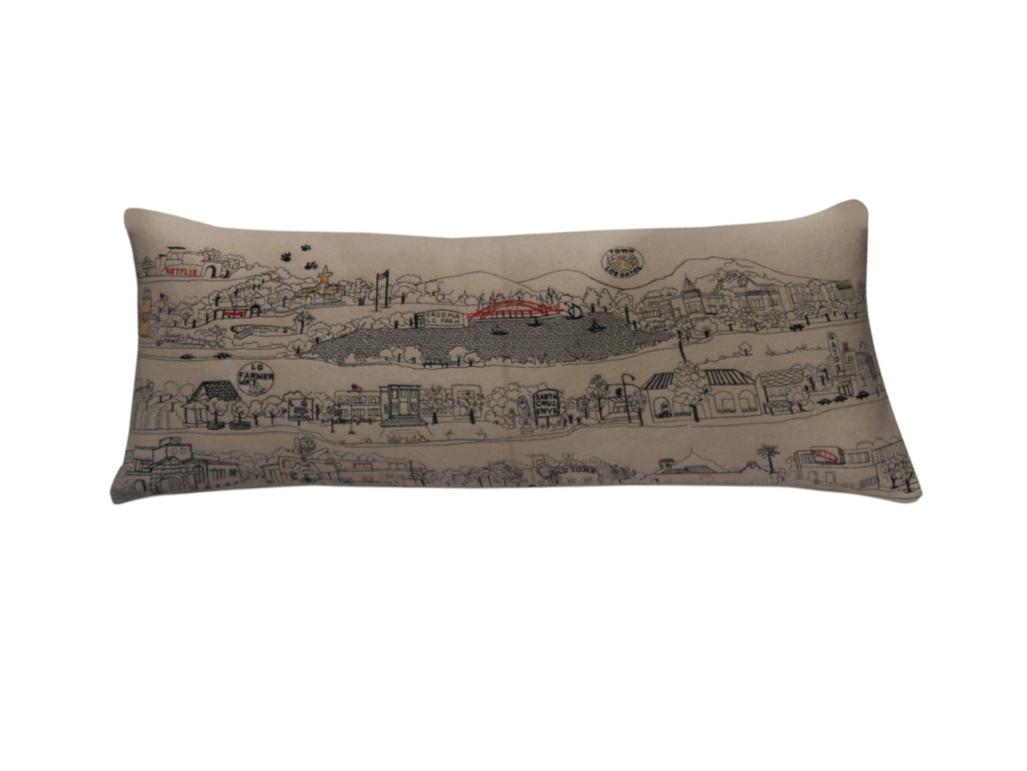 35" White Los Gatos Daylight Skyline Lumbar Decorative Pillow FurniFindUSA