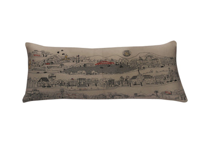 35" White Los Gatos Daylight Skyline Lumbar Decorative Pillow FurniFindUSA