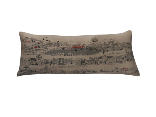 35" White Los Gatos Daylight Skyline Lumbar Decorative Pillow FurniFindUSA