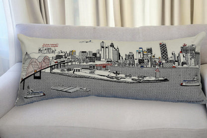 35" White Memphis Daylight Skyline Lumbar Decorative Pillow FurniFindUSA