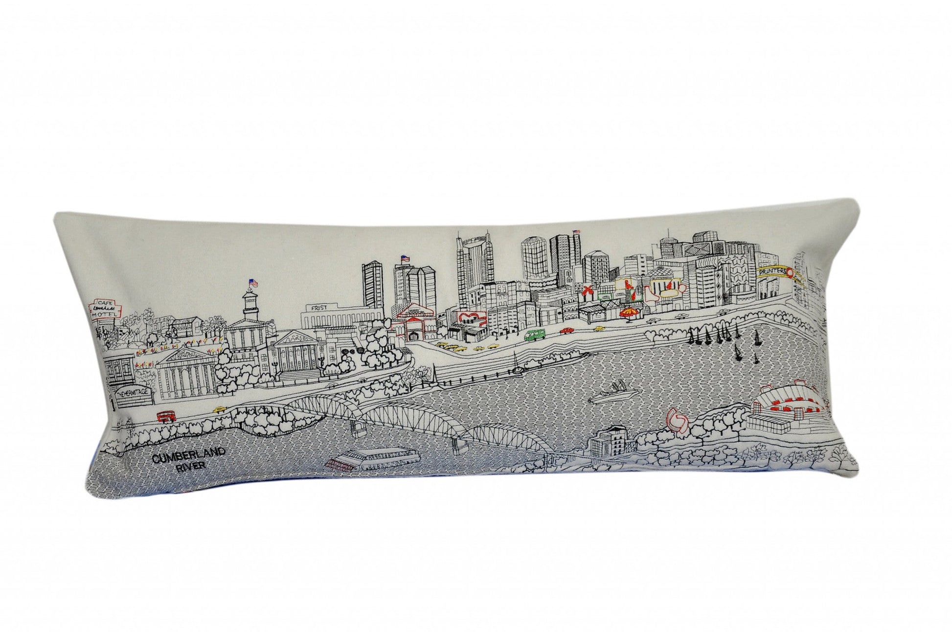35" White Nashville Daylight Skyline Lumbar Decorative Pillow FurniFindUSA