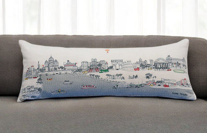 35" White Rome Daylight Skyline Lumbar Decorative Pillow FurniFindUSA