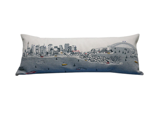 35" White Sydney Daylight Skyline Lumbar Decorative Pillow FurniFindUSA