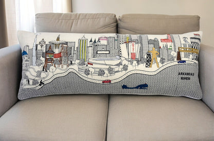 35" White Tulsa Daylight Skyline Lumbar Decorative Pillow FurniFindUSA