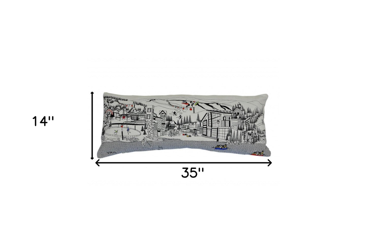 35" White Vail Daylight Skyline Lumbar Decorative Pillow FurniFindUSA