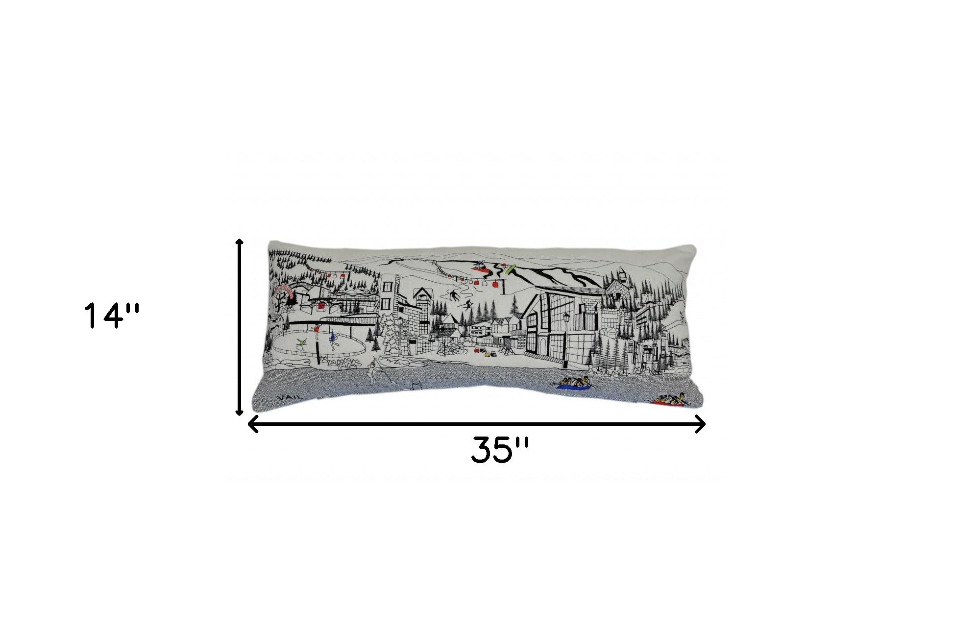 35" White Vail Daylight Skyline Lumbar Decorative Pillow FurniFindUSA
