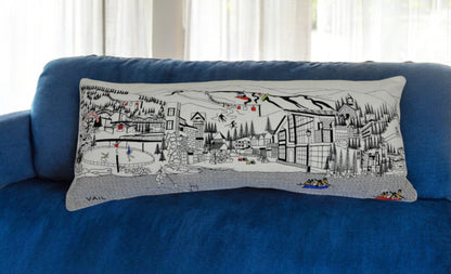 35" White Vail Daylight Skyline Lumbar Decorative Pillow FurniFindUSA
