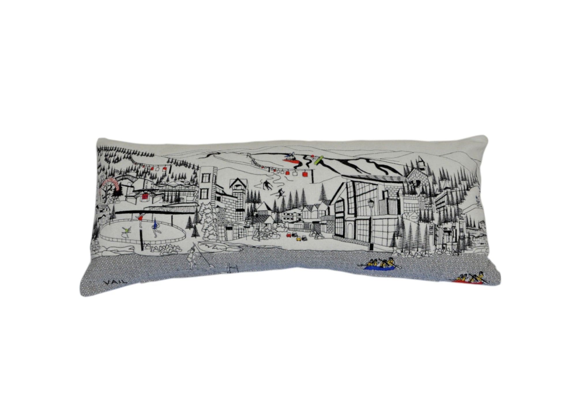 35" White Vail Daylight Skyline Lumbar Decorative Pillow FurniFindUSA