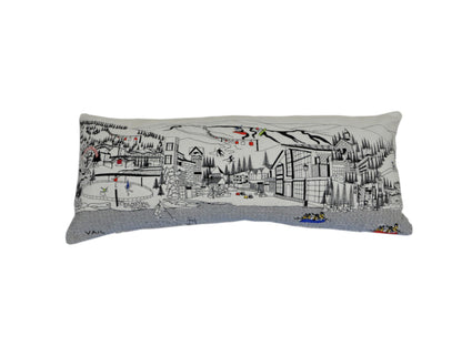 35" White Vail Daylight Skyline Lumbar Decorative Pillow FurniFindUSA