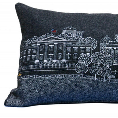 14" X 35" Cream Washington DC Daylight Skyline Lumbar Decorative Pillow HomeRoots