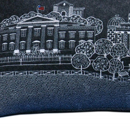 14" X 35" Cream Washington DC Daylight Skyline Lumbar Decorative Pillow HomeRoots