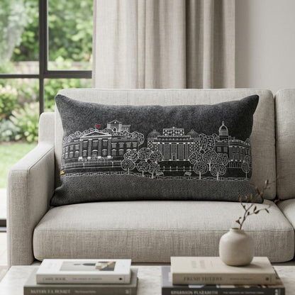 14" X 35" Cream Washington DC Daylight Skyline Lumbar Decorative Pillow HomeRoots