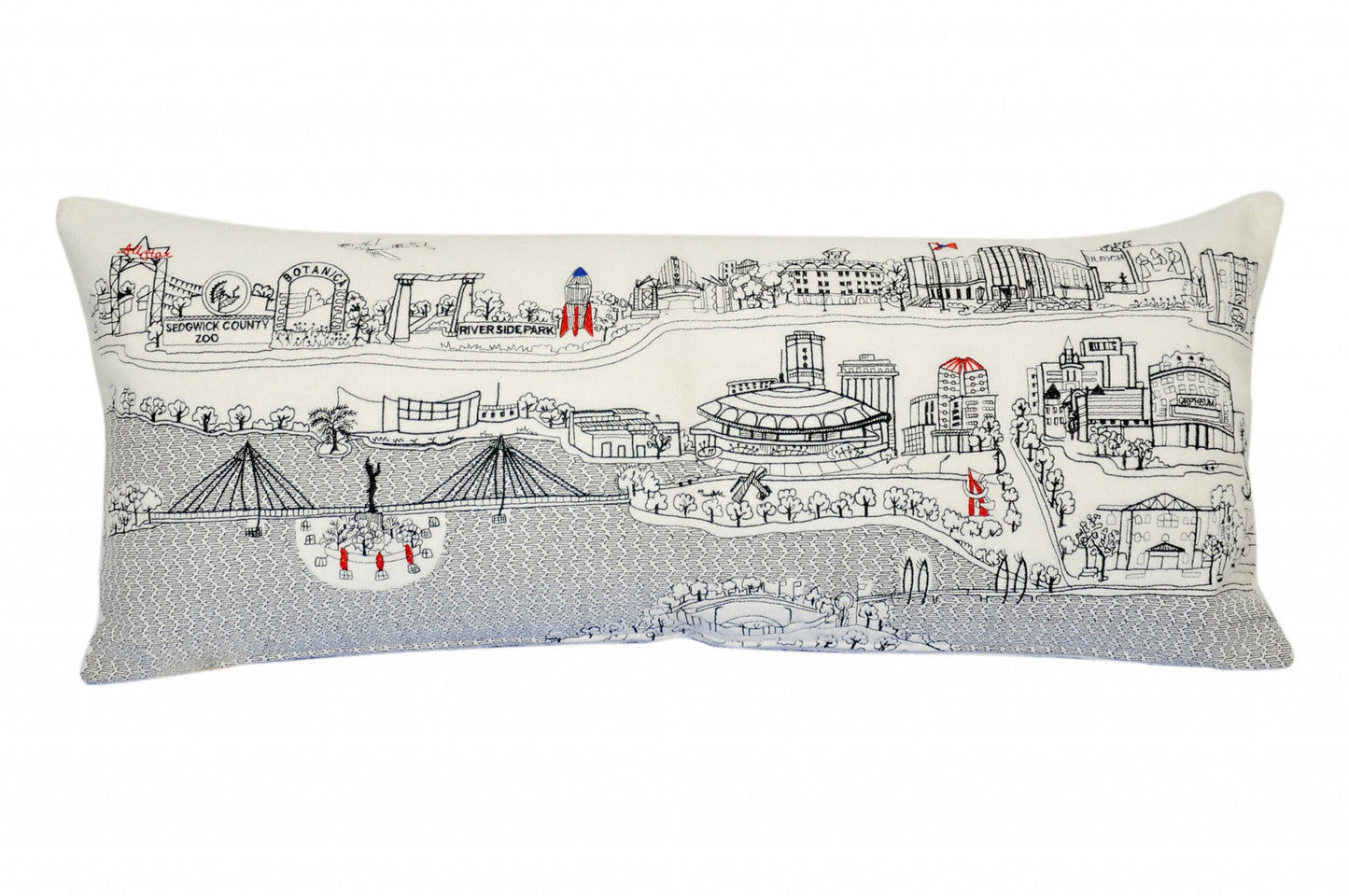 35" White Wichita Daylight Skyline Lumbar Decorative Pillow FurniFindUSA
