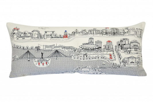 35" White Wichita Daylight Skyline Lumbar Decorative Pillow FurniFindUSA