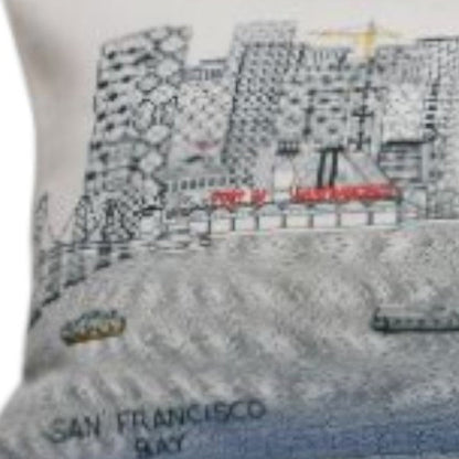 35" White San Francisco Daylight Skyline Lumbar Decorative Pillow FurniFindUSA