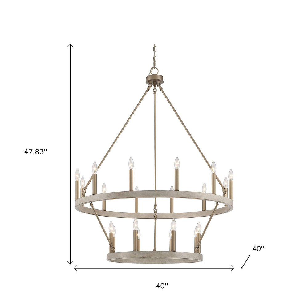 Brass Candle Style Multi Light Metal Dimmable Chandelier — view 7