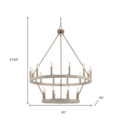 Brass Candle Style Multi Light Metal Dimmable Chandelier