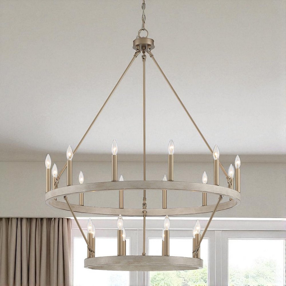Brass Candle Style Multi Light Metal Dimmable Chandelier — view 8