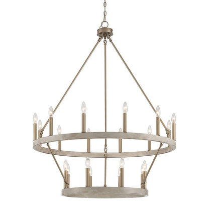 Brass Candle Style Multi Light Metal Dimmable Chandelier