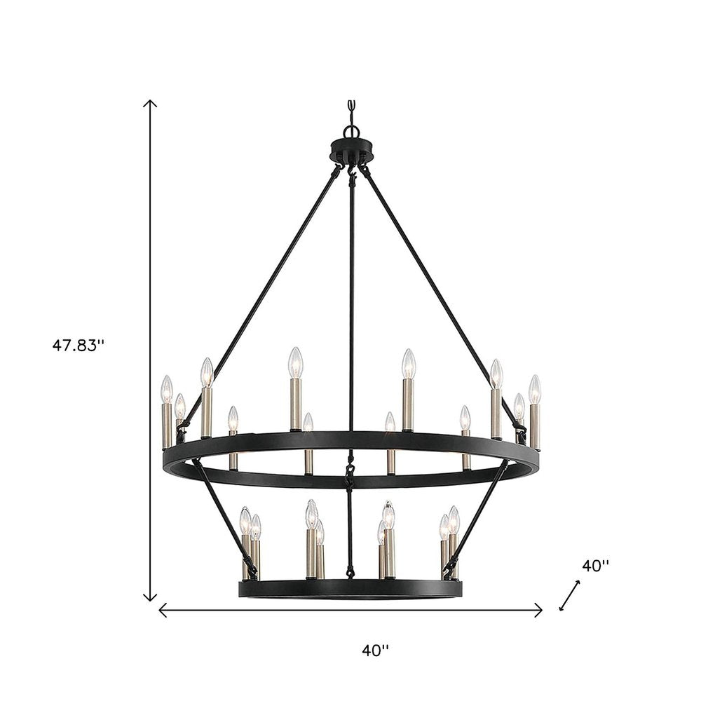 Black Candle Style Multi Light Metal Dimmable Chandelier — view 8