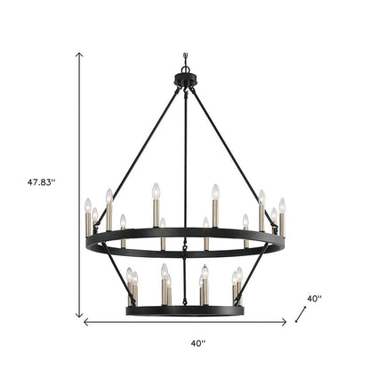 Black Candle Style Multi Light Metal Dimmable Chandelier