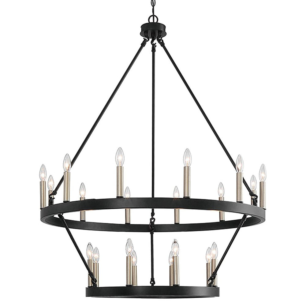 Black Candle Style Multi Light Metal Dimmable Chandelier — view 1