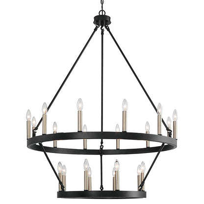 Black Candle Style Multi Light Metal Dimmable Chandelier