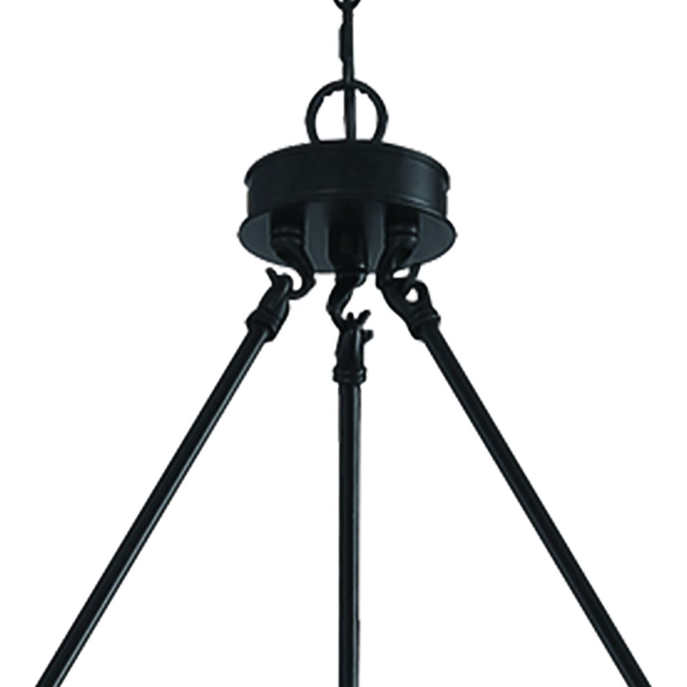 Black Candle Style Multi Light Metal Dimmable Chandelier — view 3
