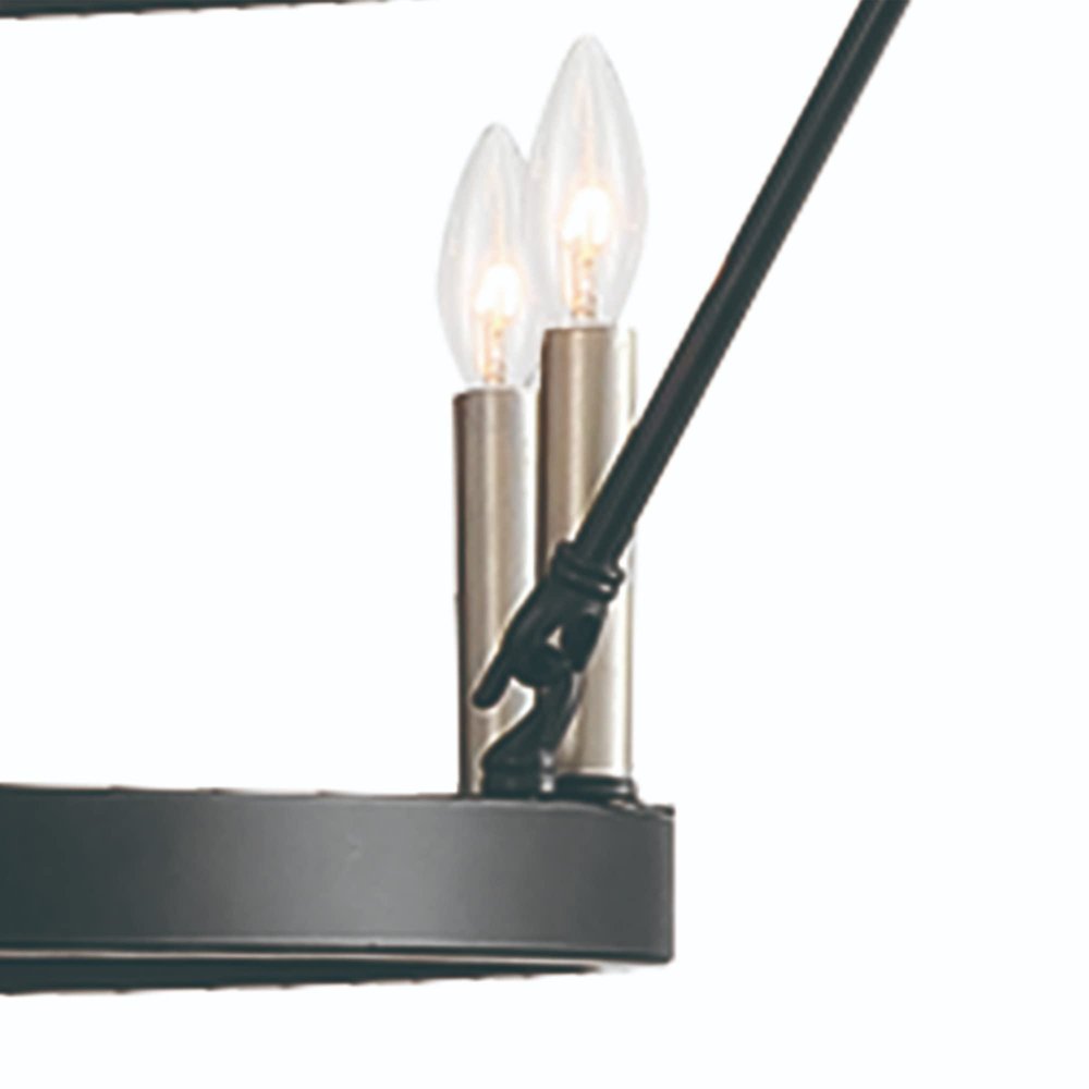 Black Candle Style Multi Light Metal Dimmable Chandelier — view 5