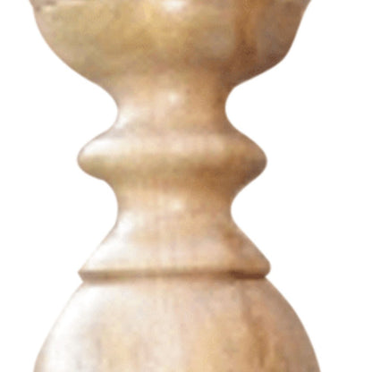 29" Natural Floor Solid Wood Candle Holder HomeRoots