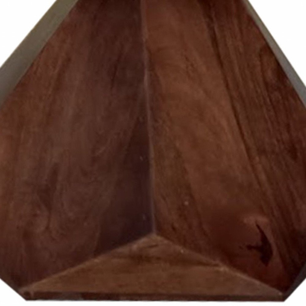 32" Brown And White Solid Wood and Marble Geo Coffee Table HomeRoots