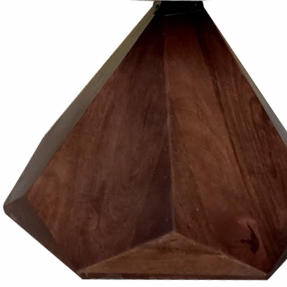 32" Brown And White Solid Wood and Marble Geo Coffee Table HomeRoots