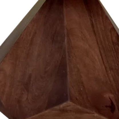 32" Brown And White Solid Wood and Marble Geo Coffee Table HomeRoots