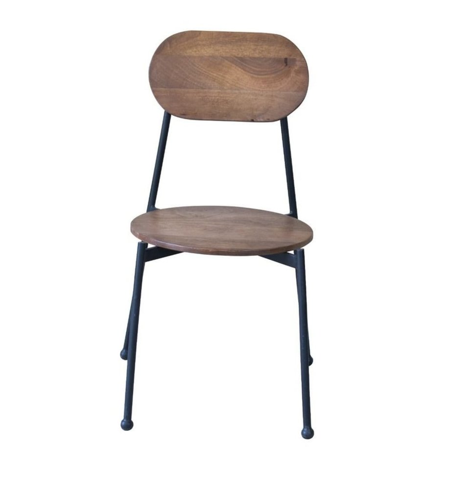 Set of Two Brown And Black Metal and Wood King Louis Back Dining Side Chairs HomeRoots