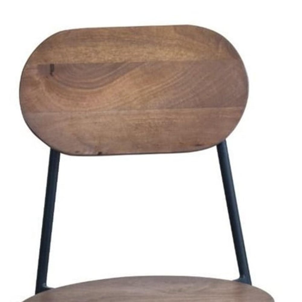 Set of Two Brown And Black Metal and Wood King Louis Back Dining Side Chairs HomeRoots