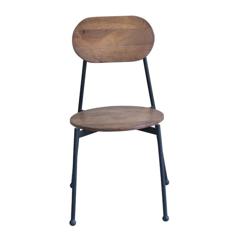 Set of Two Brown And Black Metal and Wood King Louis Back Dining Side Chairs HomeRoots