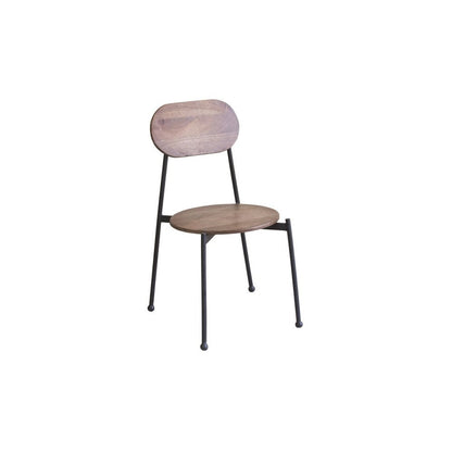Set of Two Brown And Black Metal and Wood King Louis Back Dining Side Chairs HomeRoots
