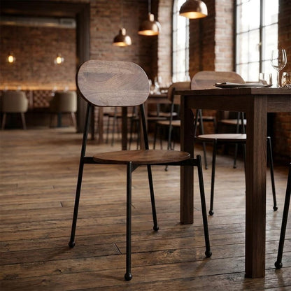 Set of Two Brown And Black Metal and Wood King Louis Back Dining Side Chairs HomeRoots