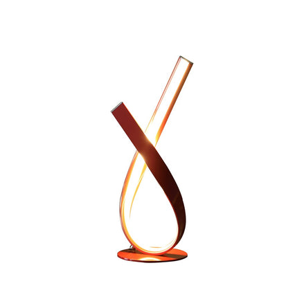 17" Red Modern Abstract Ribbons Table Lamp HomeRoots