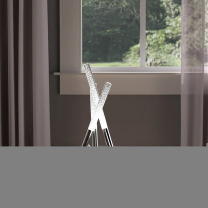 15" Silver Acrylic and Metal Three Rod Abstract  Table Lamp HomeRoots