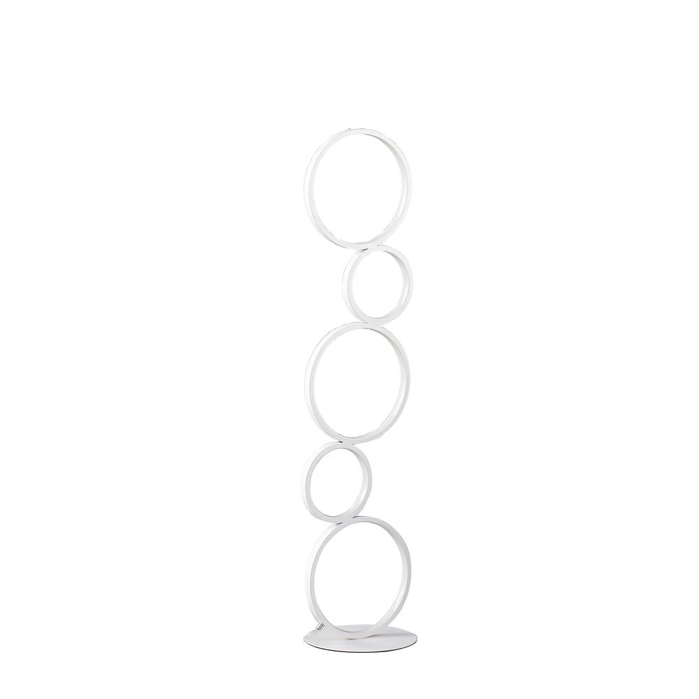 39" White Metal Five Circle Geometric Sculpture LED Table Lamp HomeRoots