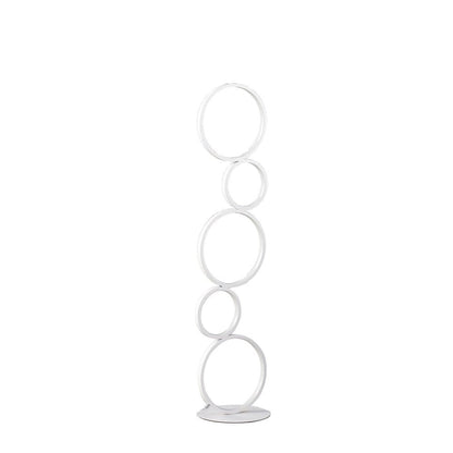 39" White Metal Five Circle Geometric Sculpture LED Table Lamp HomeRoots