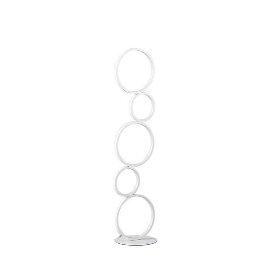 39" White Metal Five Circle Geometric Sculpture LED Table Lamp HomeRoots