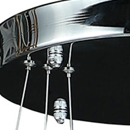 Silver Metal and Crystals LED Dimmable Chandelier HomeRoots