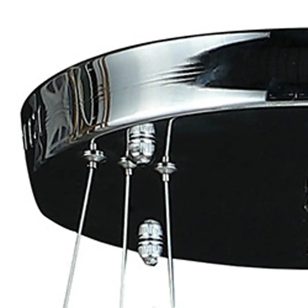 Silver Metal and Crystals LED Dimmable Chandelier HomeRoots