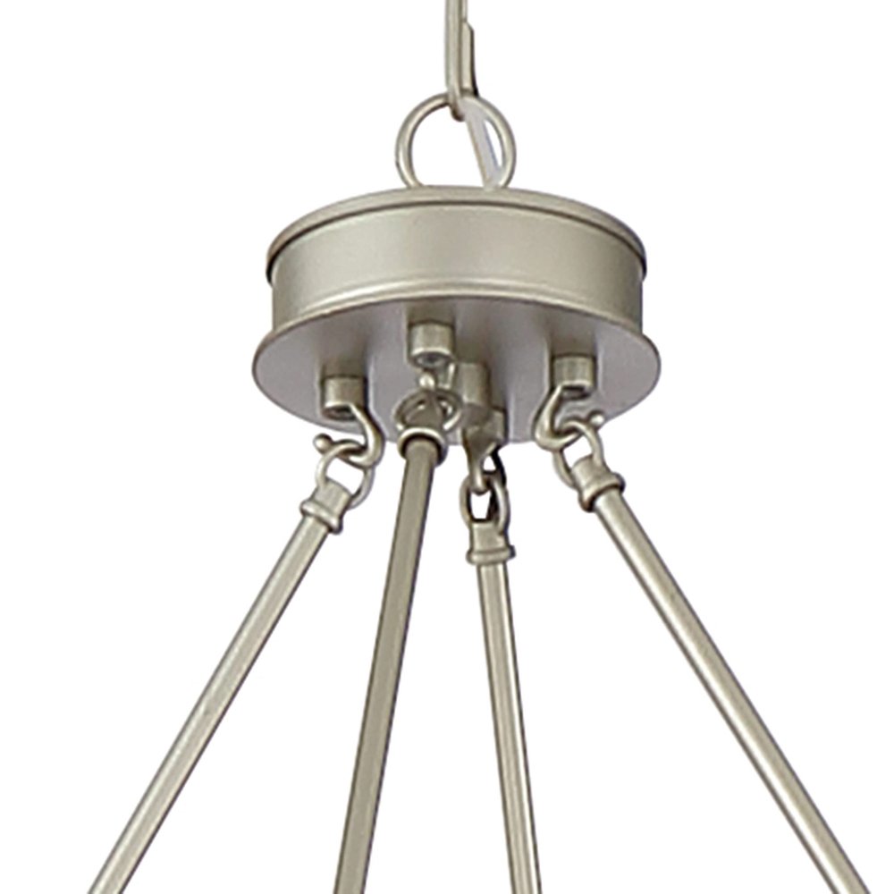 Silver Candle Style Twelve Light Metal Dimmable Chandelier — view 3